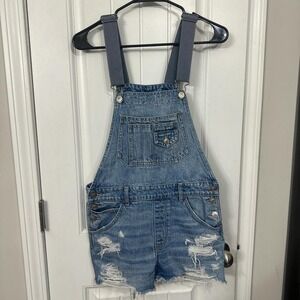 Classic American Eagle denim shortalls  Easy 90s summer vibes. XS